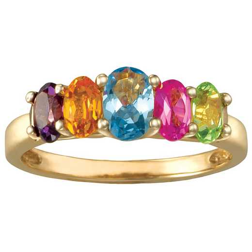 Mother's Birthstone Ring with 3 or 5 Oval Stones: Garland